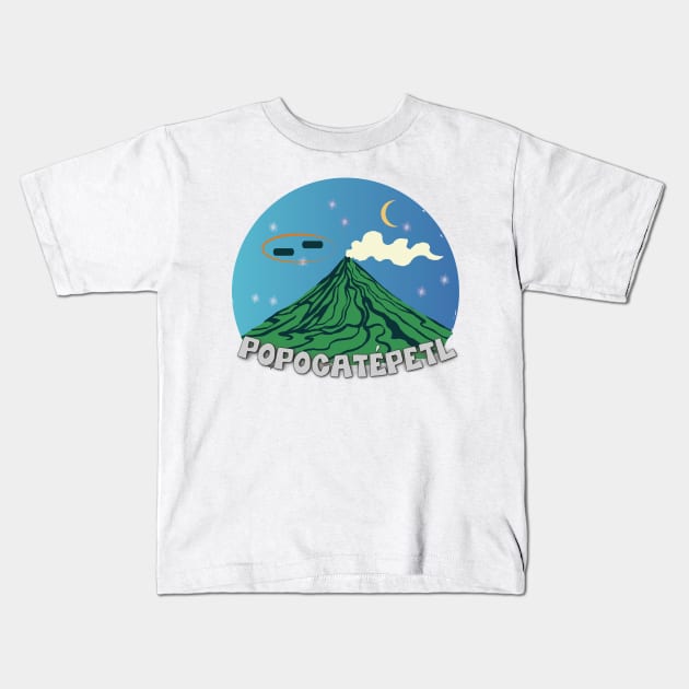 UFO sighting UAP Popocatepetl volcano Kids T-Shirt by Ideas Design